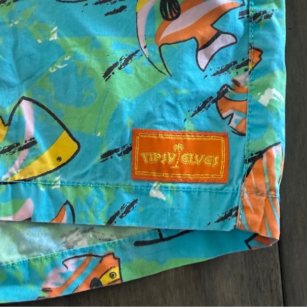 Tipsy Elves Aquarium of Tropical Fish Swim Trunks - Size Medium